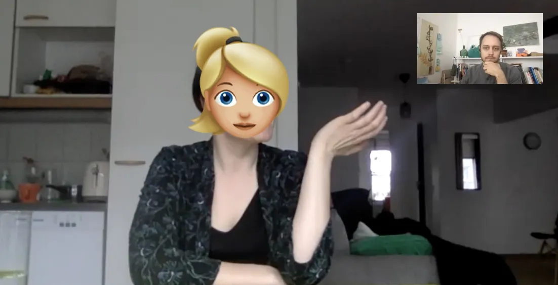 Screenshot from a remote user interview situation.